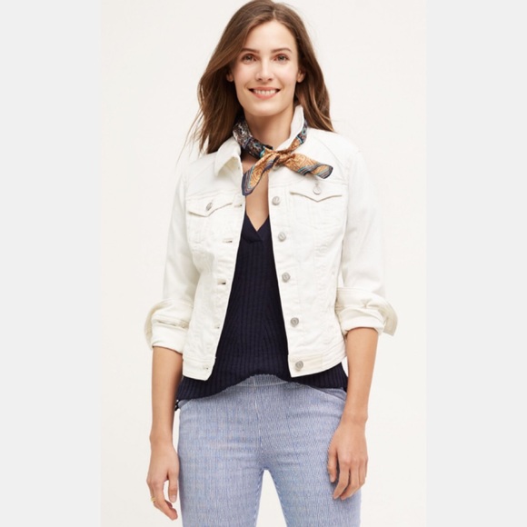 pilcro white denim jacket